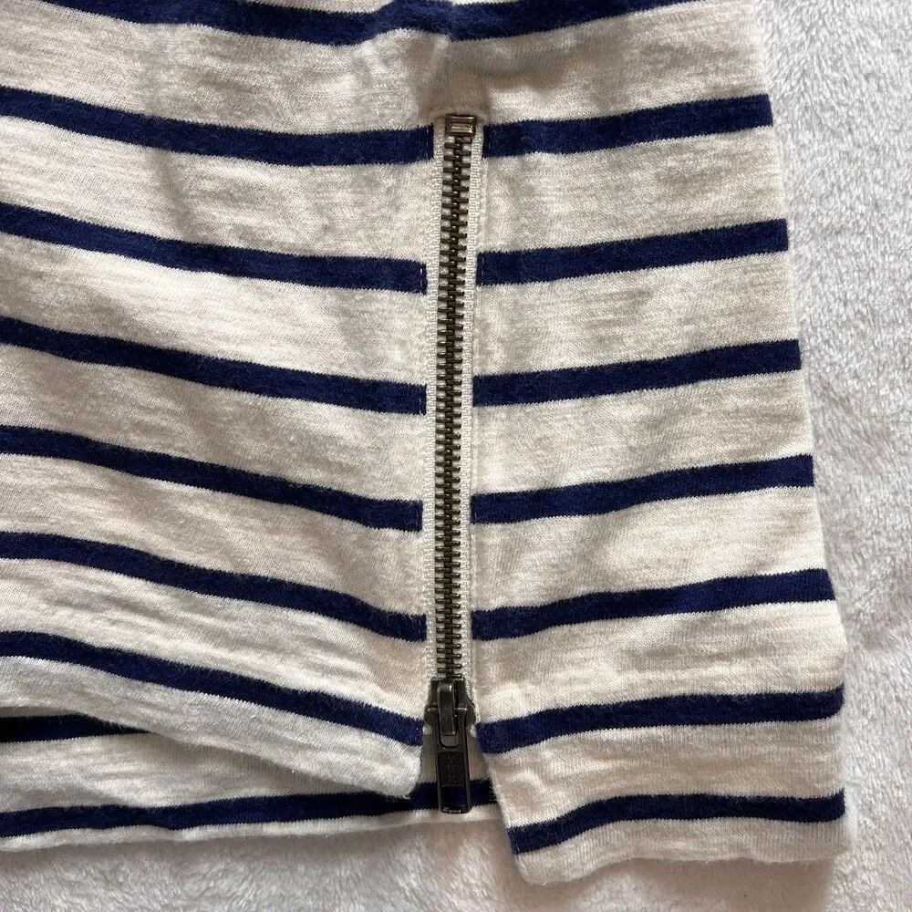 J.Crew Women’s Navy & White Knit Boatneck Top Size XXS Nautical Coastal